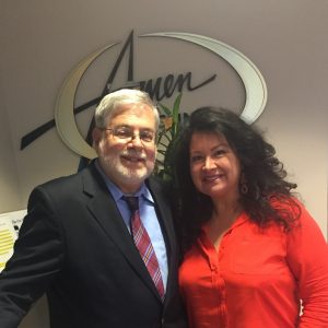 Dr. Raphael Stricker M.D. and Deb Gutierrez at his Lyme disease presentation on July 20, 2016 at the Amen Clinic.